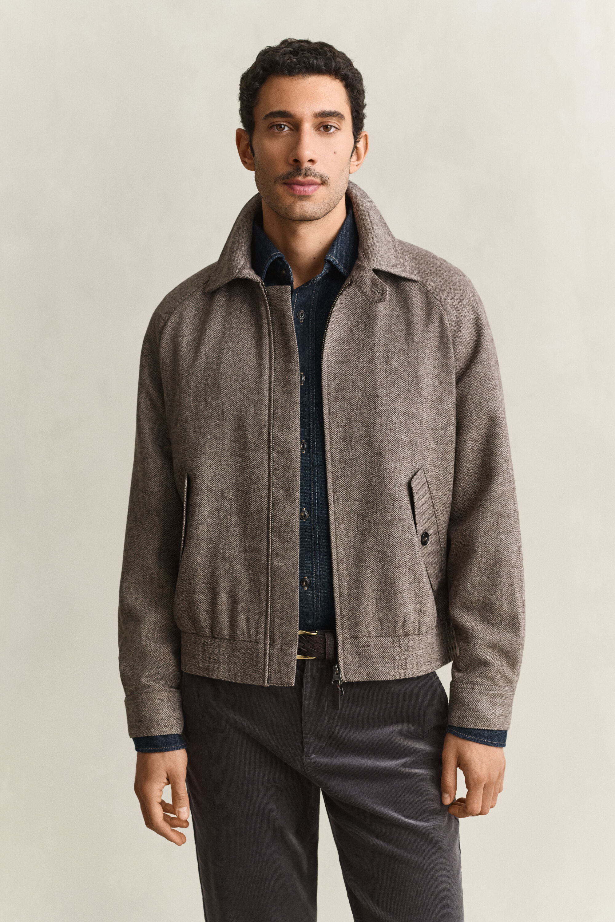 Veste coupe-vent en laine mélangée