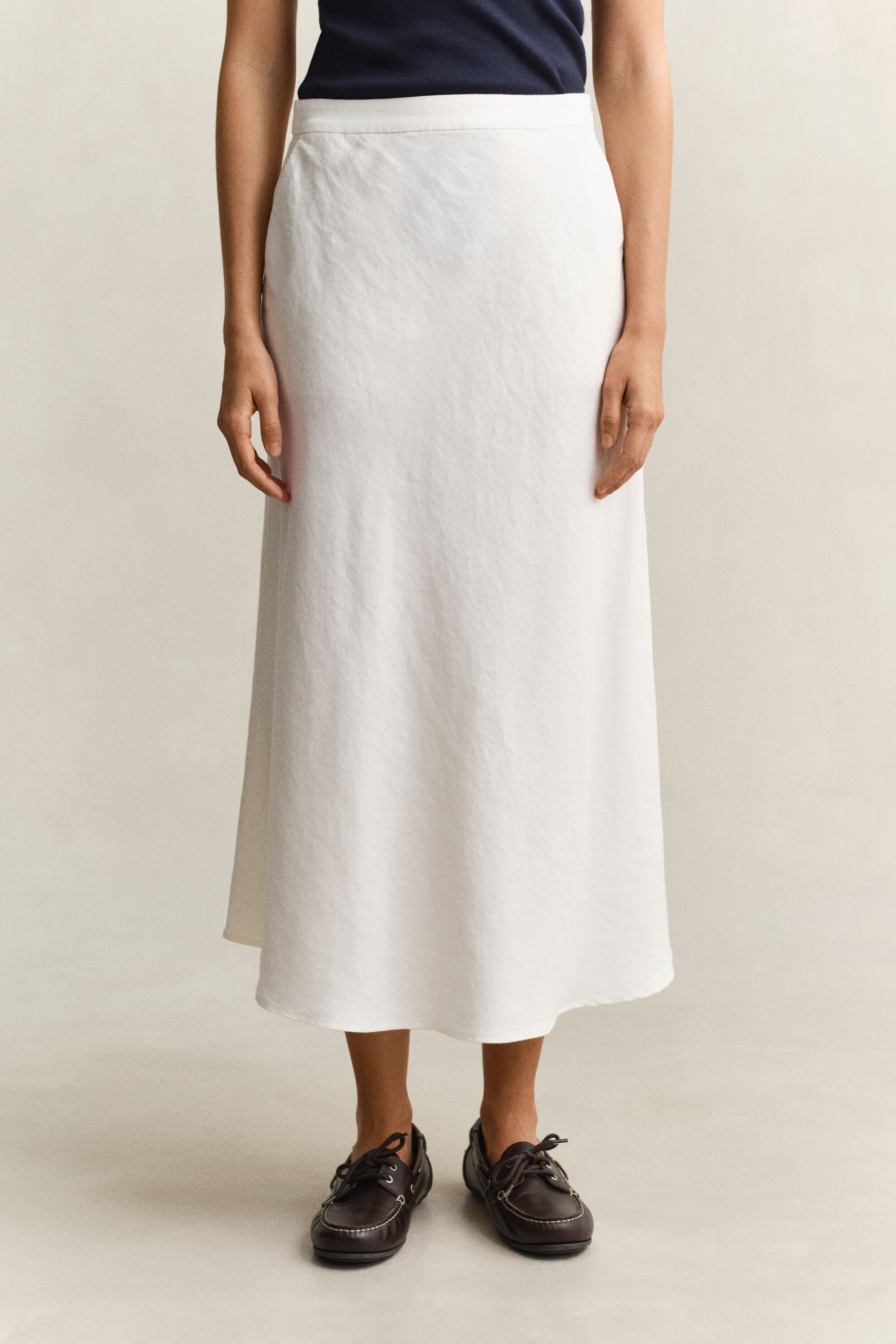 Jupe évasée en lin mélangé