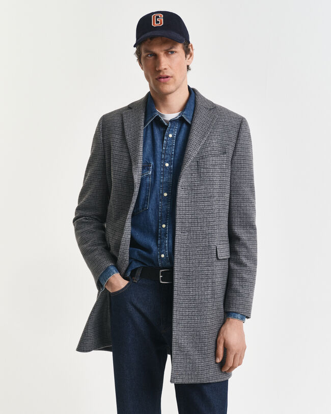 Manteau en laine bicolore