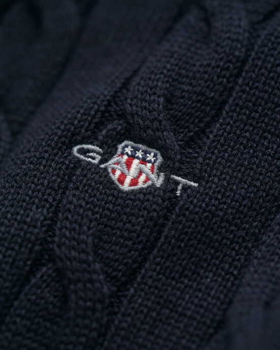 Pull à demi-zip en maille de coton torsadée Ado