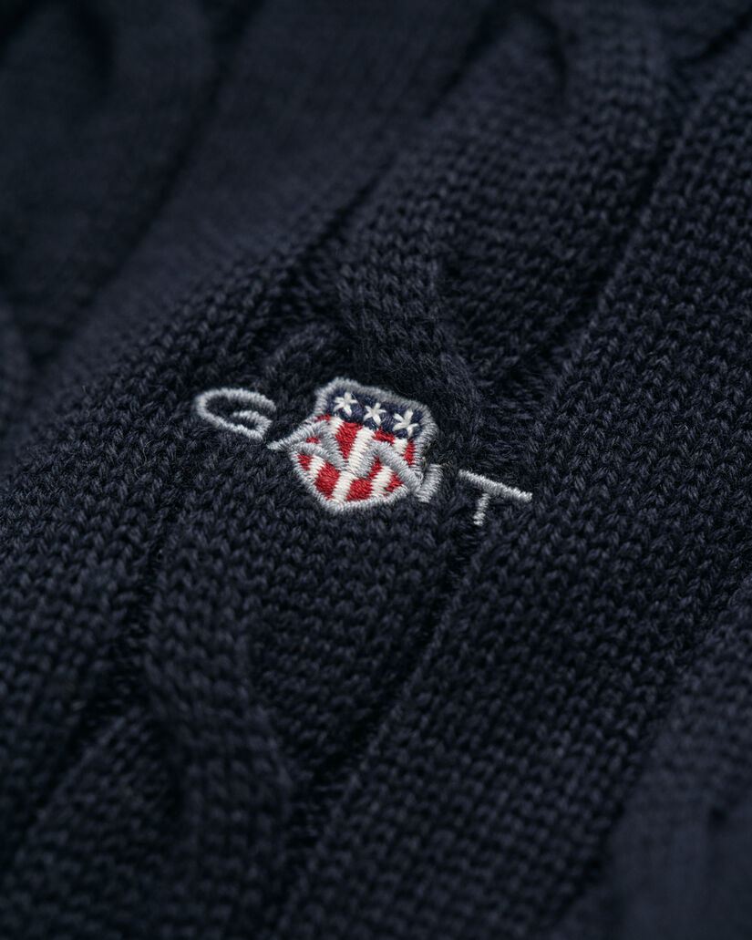 Pull à demi-zip en maille de coton torsadée Ado