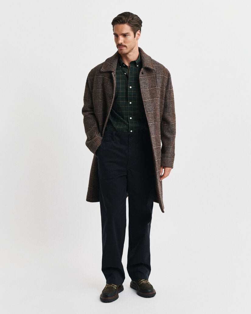 Chemise coupe regular classique en popeline à carreaux