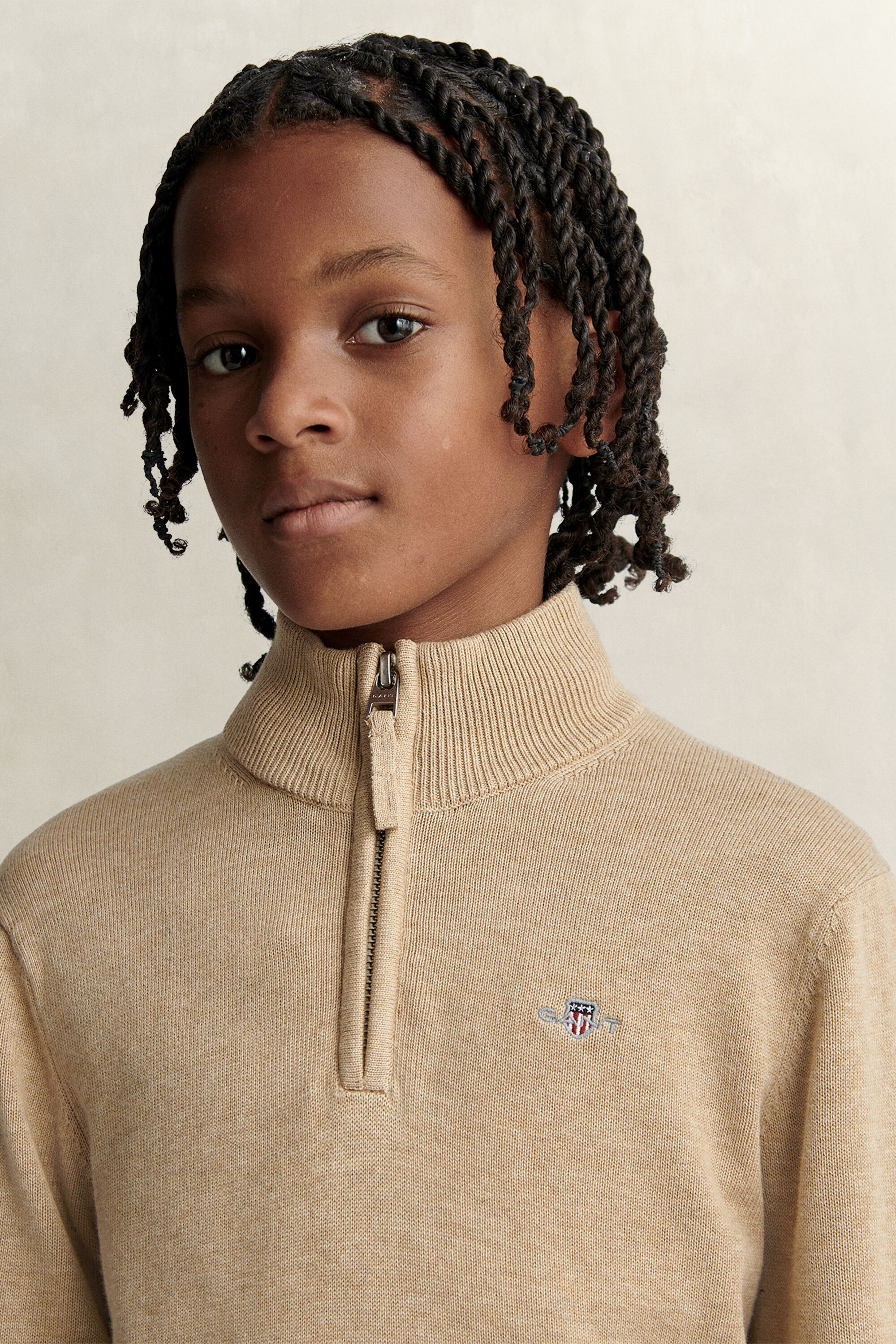 Pull à demi-zip avec écusson Ado Garçon