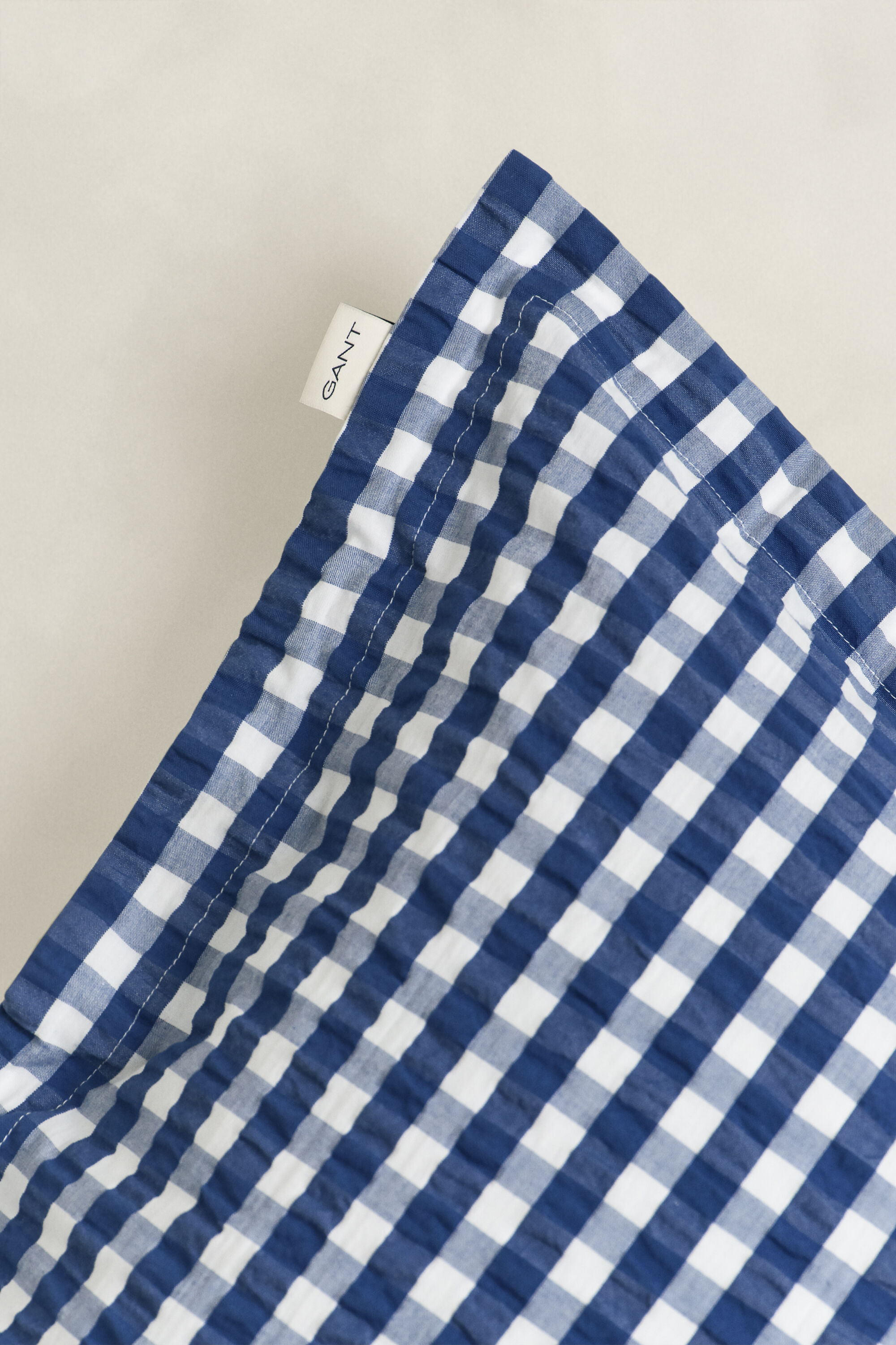 Taie d’oreiller en seersucker à carreaux