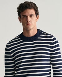 Pull ras du cou en coton Breton Striped Shiny