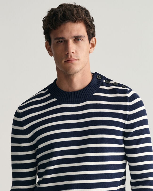 Pull ras du cou en coton Breton Striped Shiny