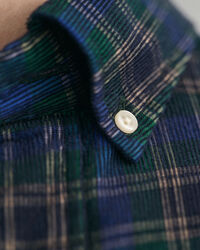 Chemise regular fit en velours c&ocirc;tel&eacute; &agrave; carreaux