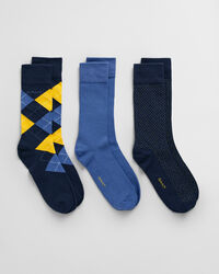 Coffret cadeau de 3&nbsp;paires de chaussettes &agrave; motif argyle