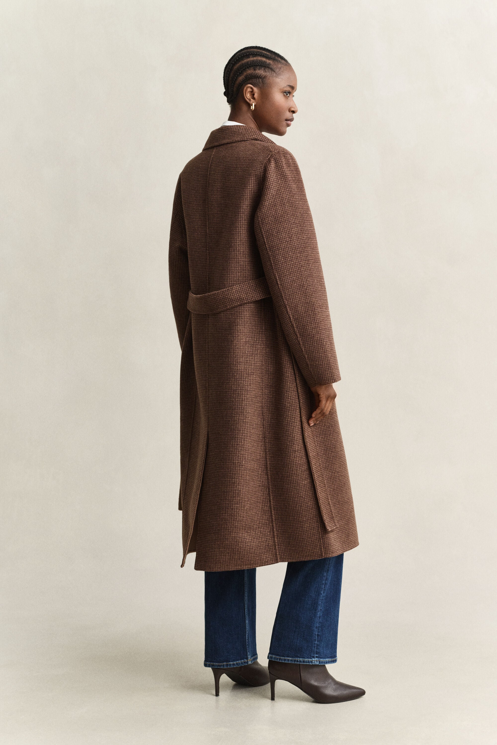 Manteau cousu main avec ceinture