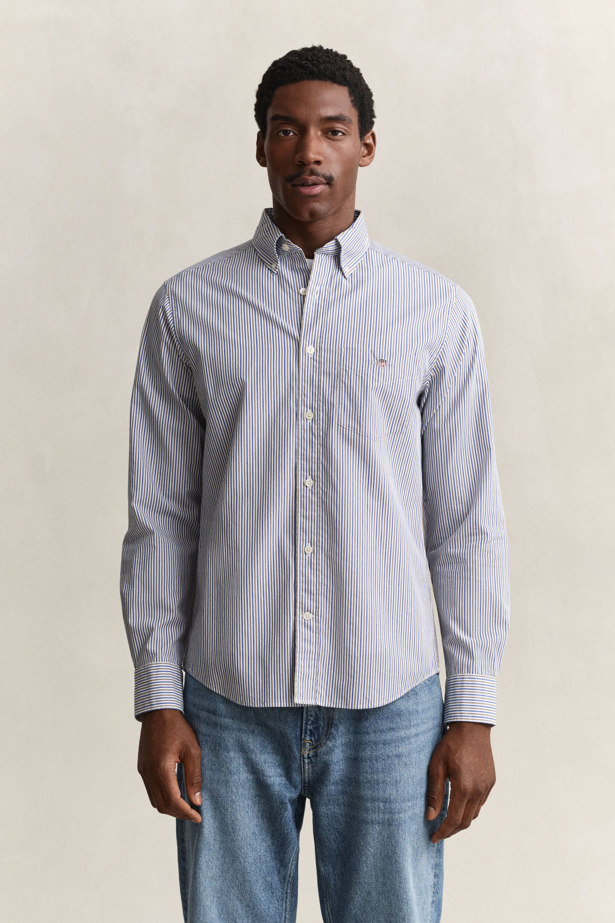 Chemise en popeline à rayures