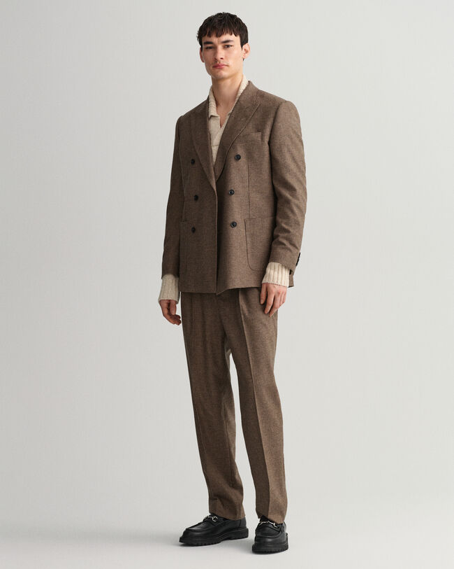 Veste blazer de costume à carreaux en motif pied-de-poule