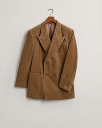 Veste blazer de costume en velours c&ocirc;tel&eacute; &agrave; boutonnage crois&eacute;