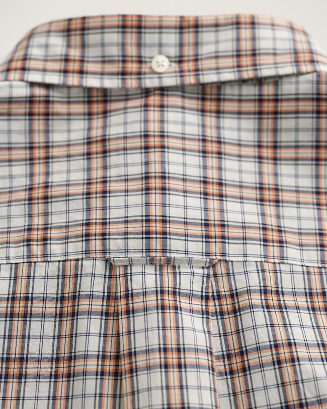 Chemise regular fit &agrave; manches courtes en popeline &agrave; carreaux