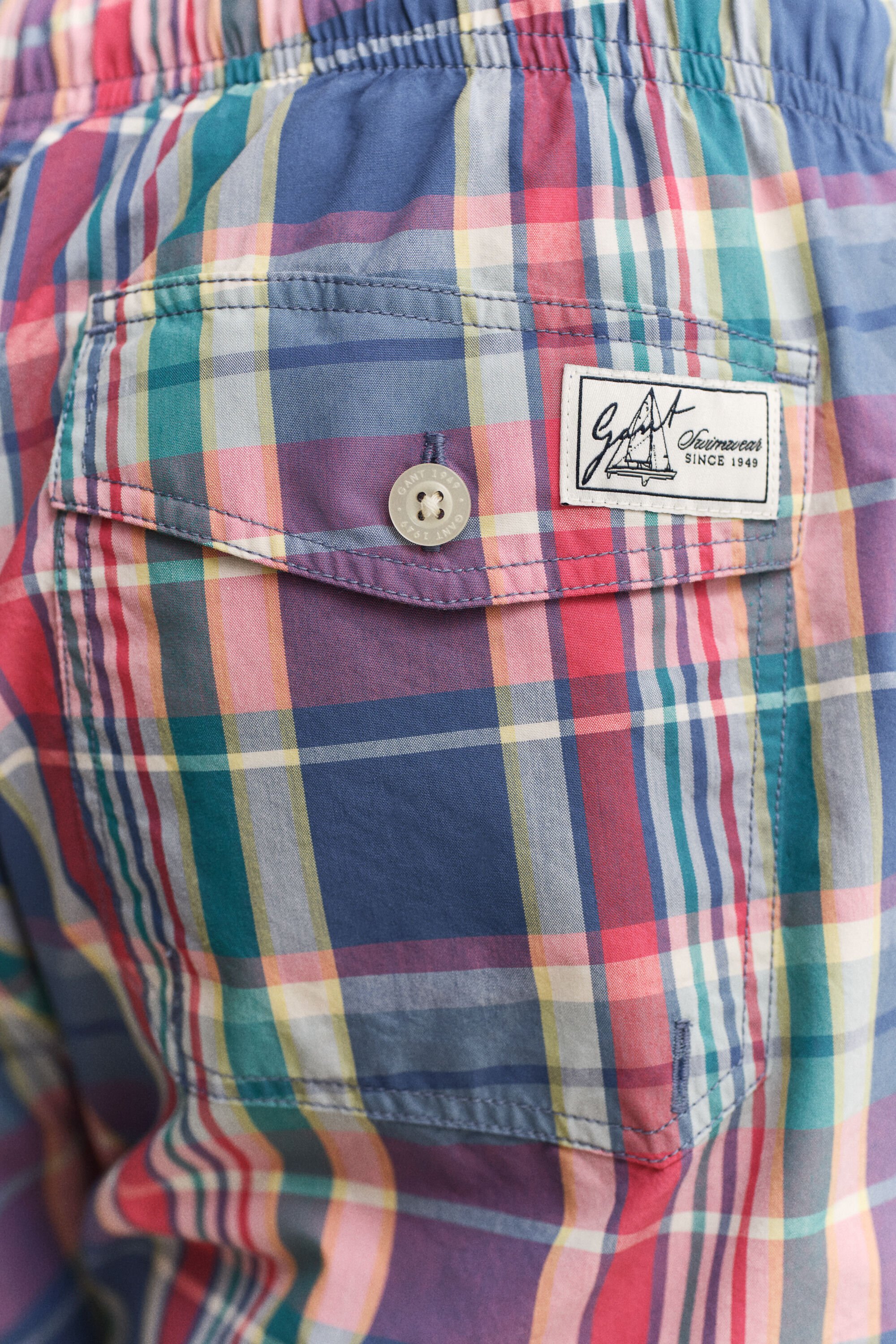 Short de bain à carreaux madras