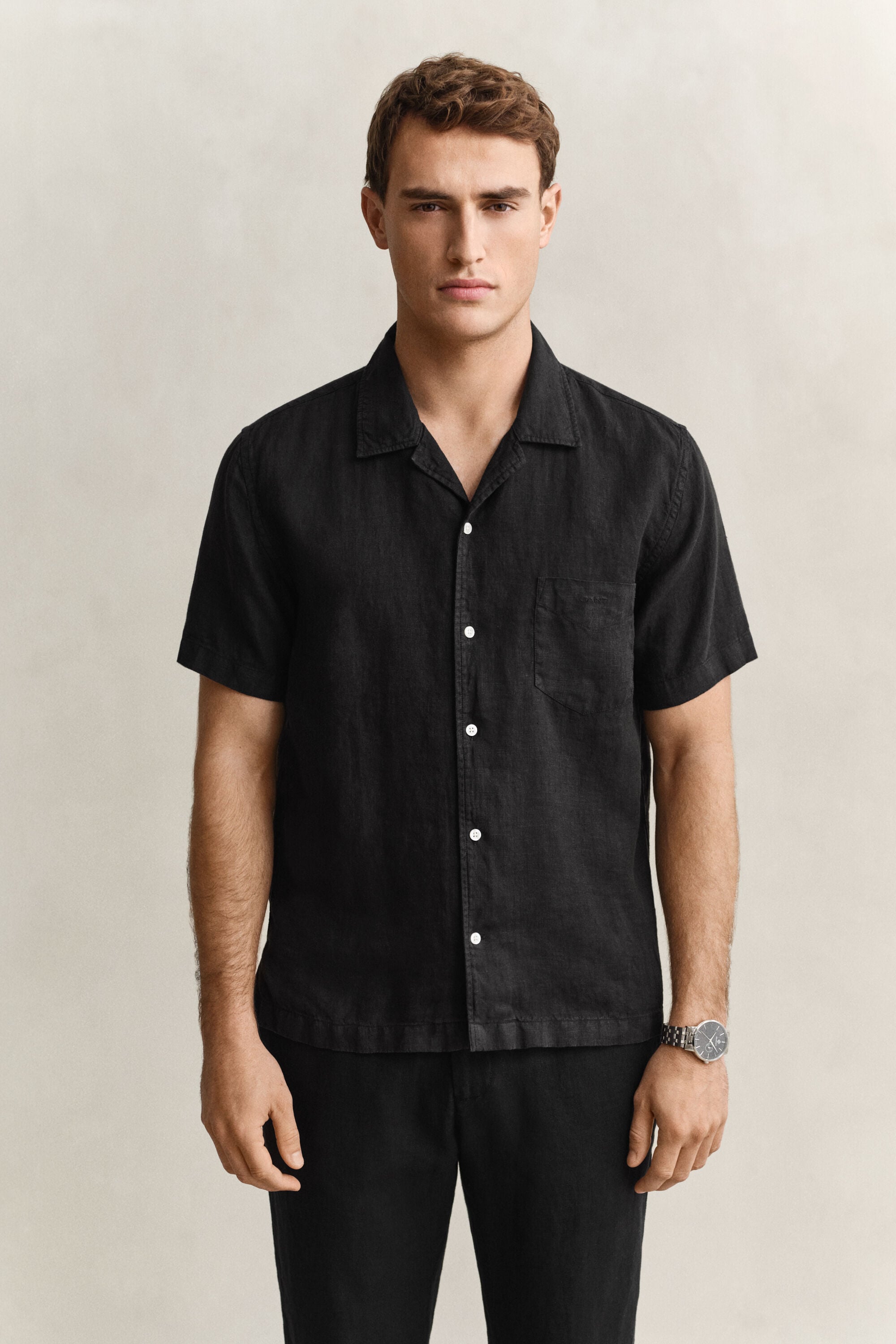 Chemise à manches courtes en lin
