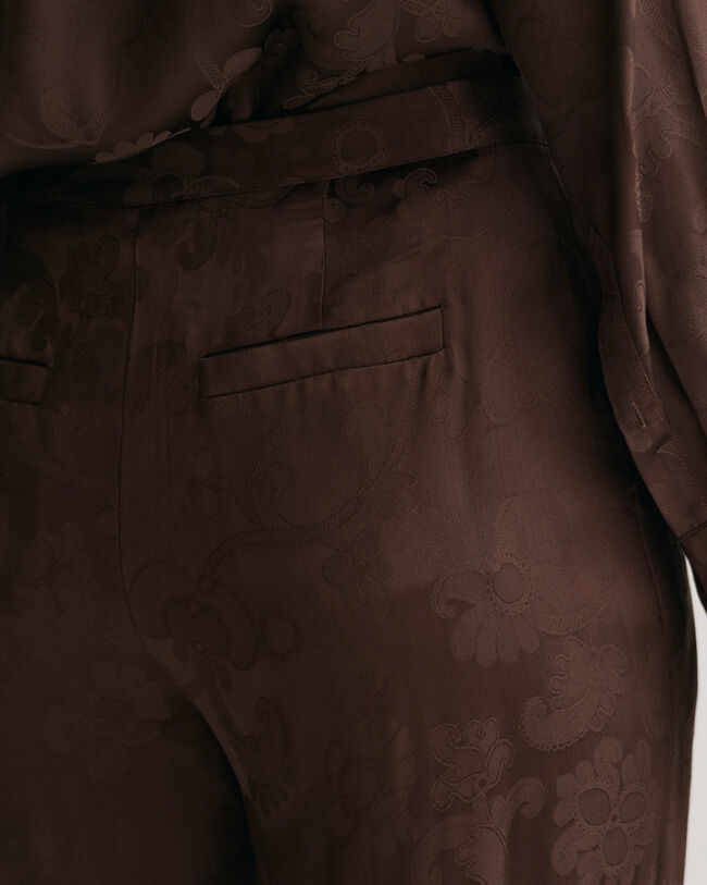 Pantalon &agrave; jambes larges avec motif en jacquard fa&ccedil;on dentelle