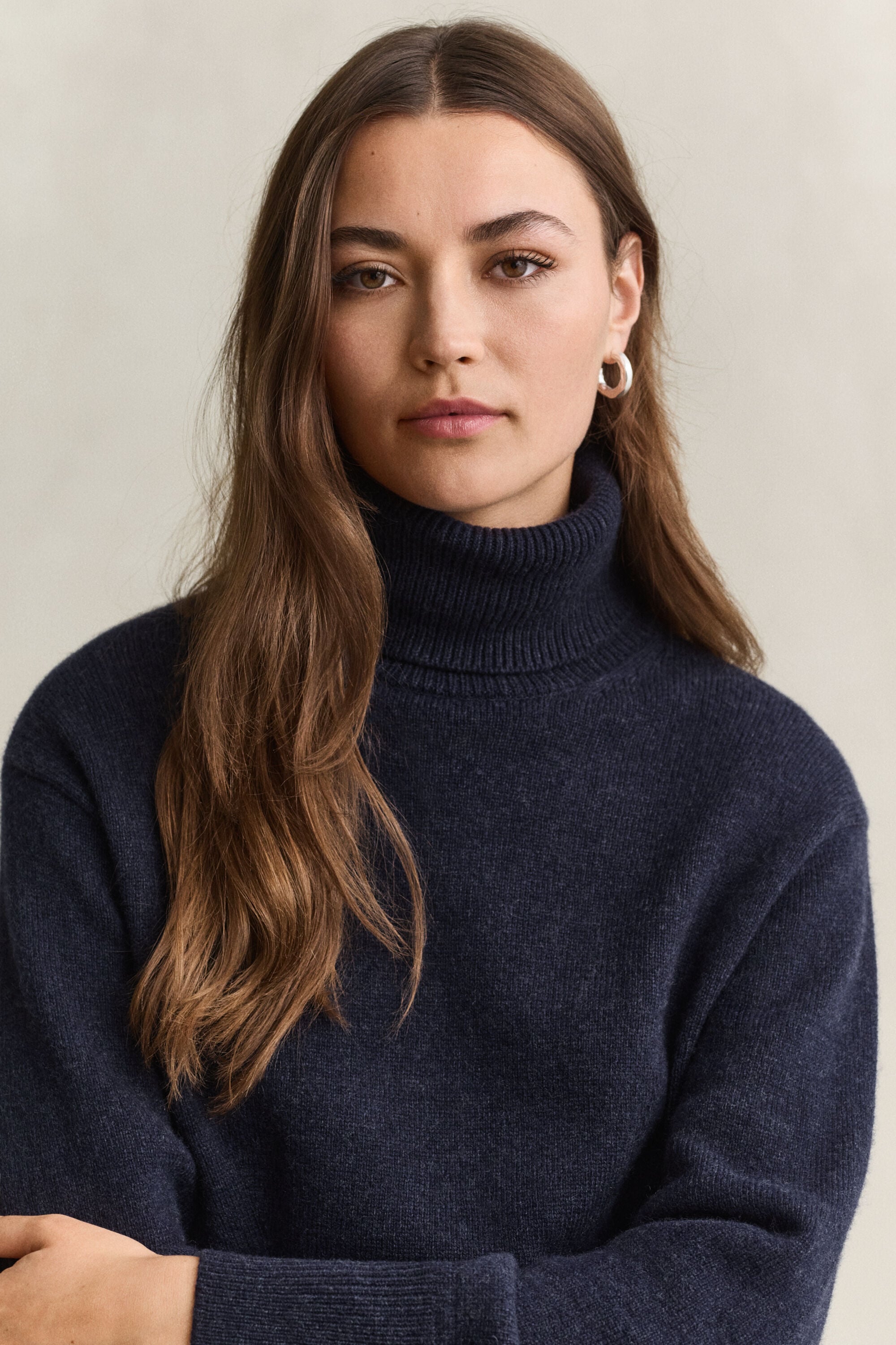 Robe à col roulé en laine et cachemire