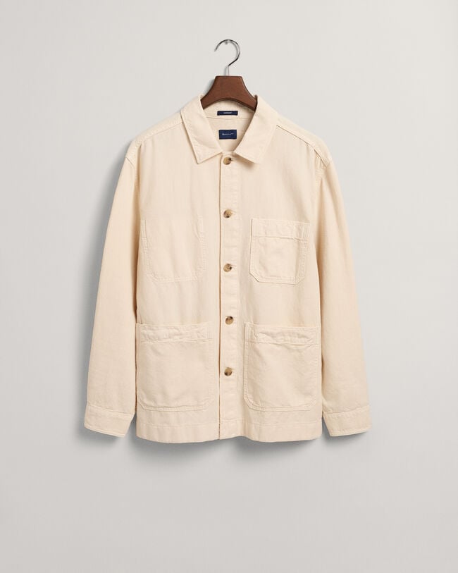 Surchemise en coton et lin teinte en pi&egrave;ce