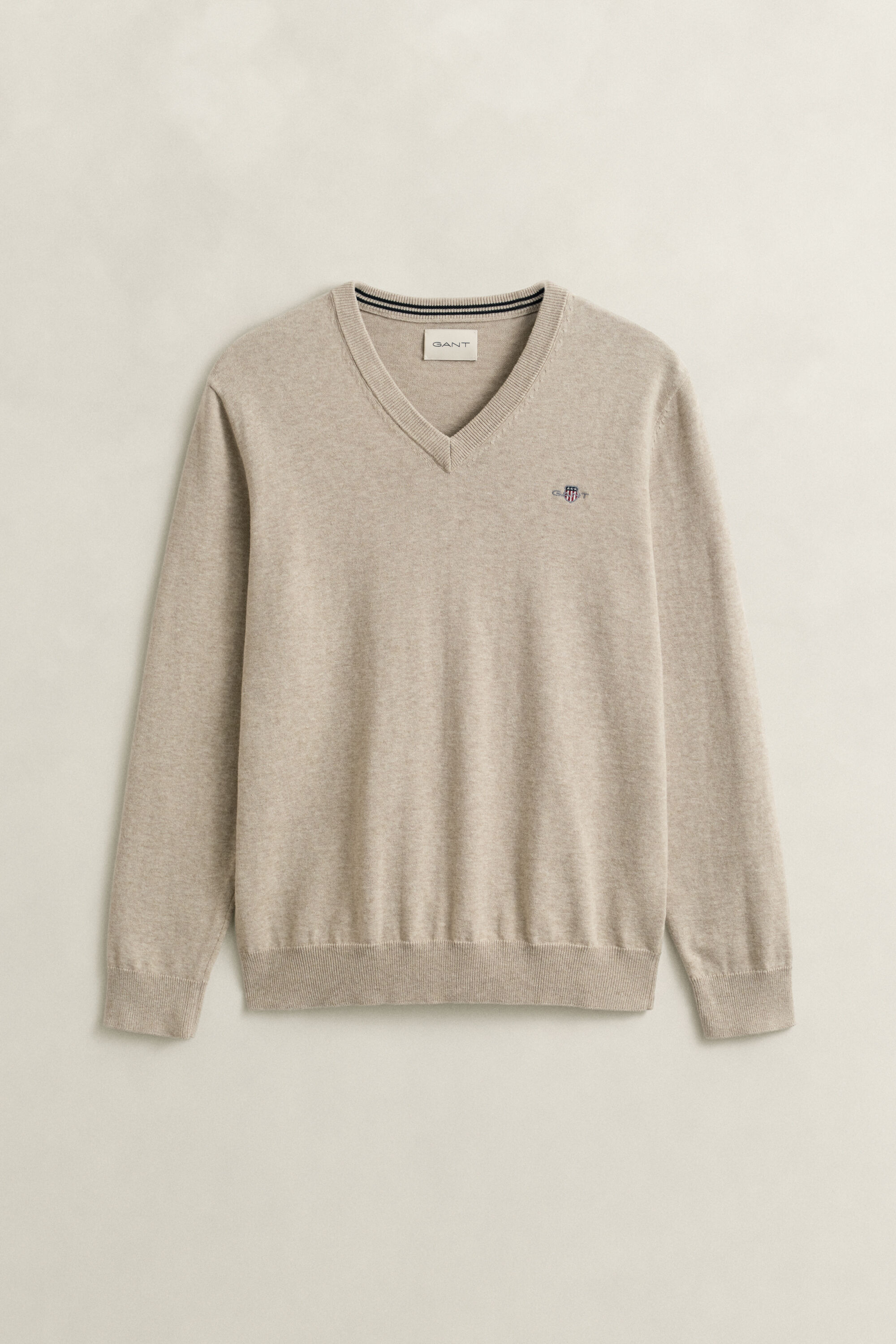 Pull col V en coton classique