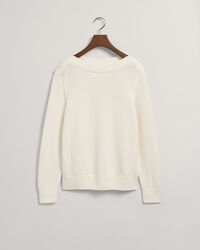 Pull col bateau en coton Textured