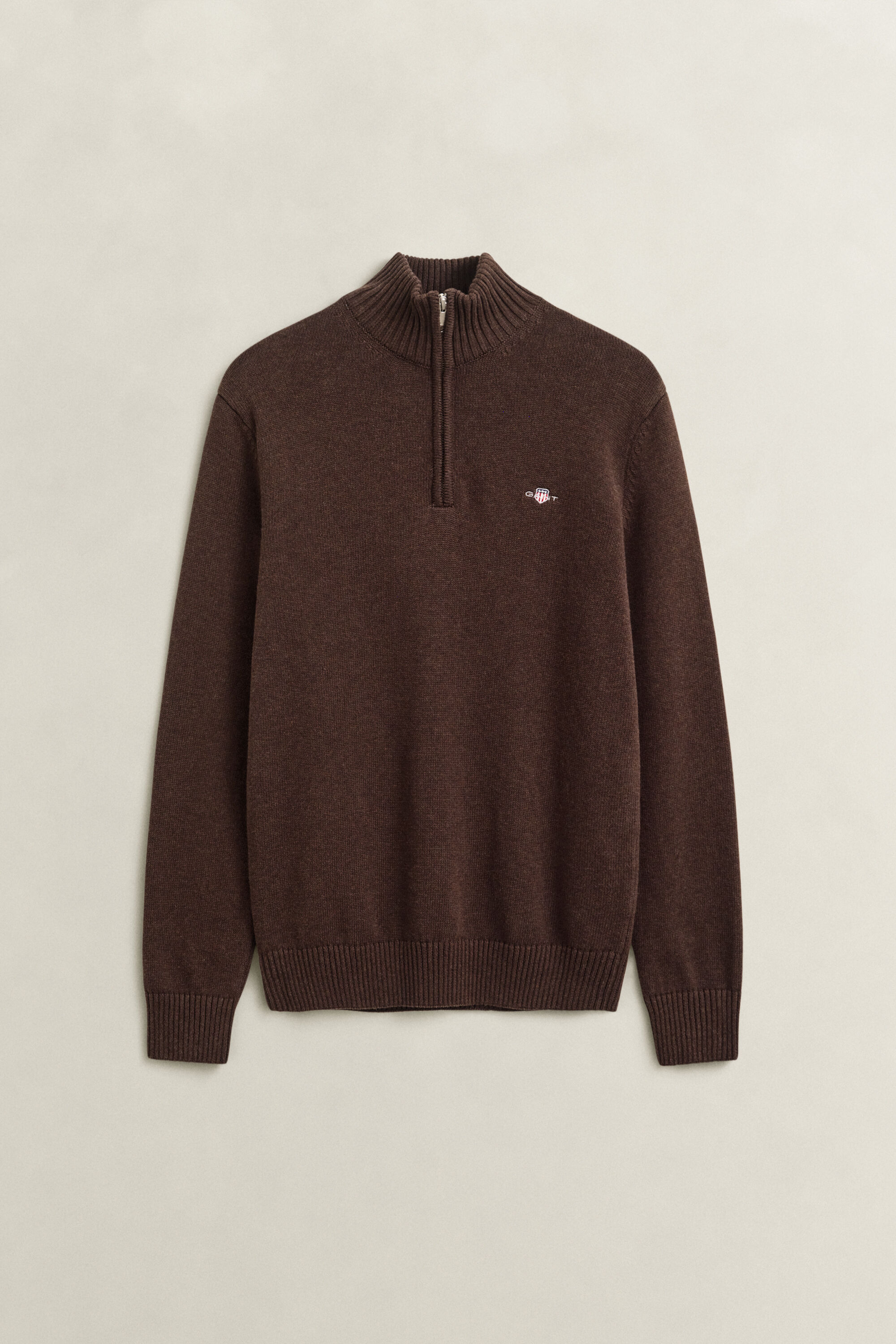 Pull en coton décontracté à demi-zip