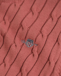 Pull en maille torsadée de coton stretch à manches courtes Ado Fille