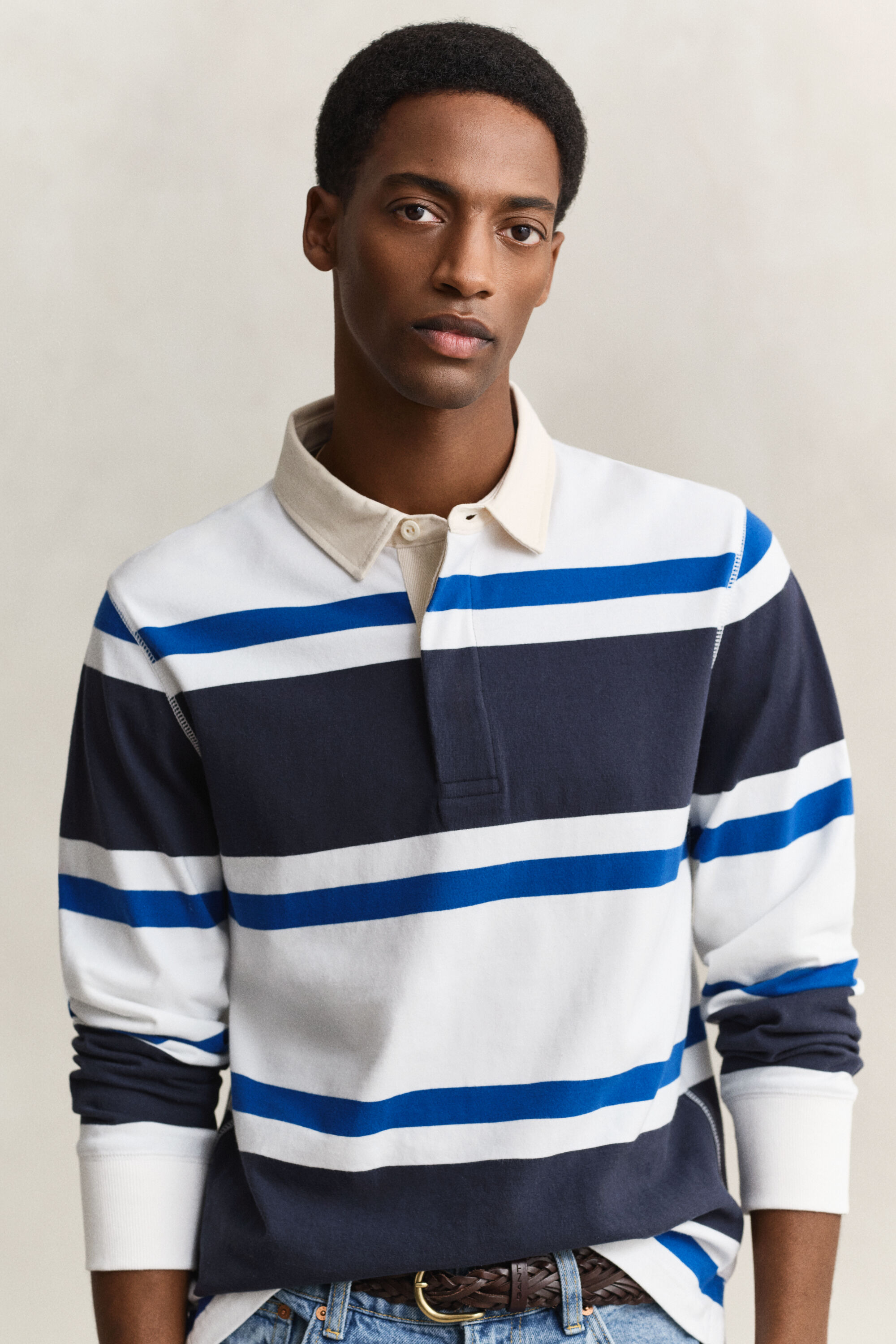 Polo Rugger à rayures en colour-block