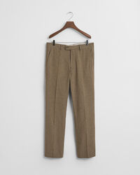 Pantalon de costume coupe slim en coton et lin
