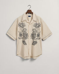 Chemise ultra-ample brodée à manches courtes