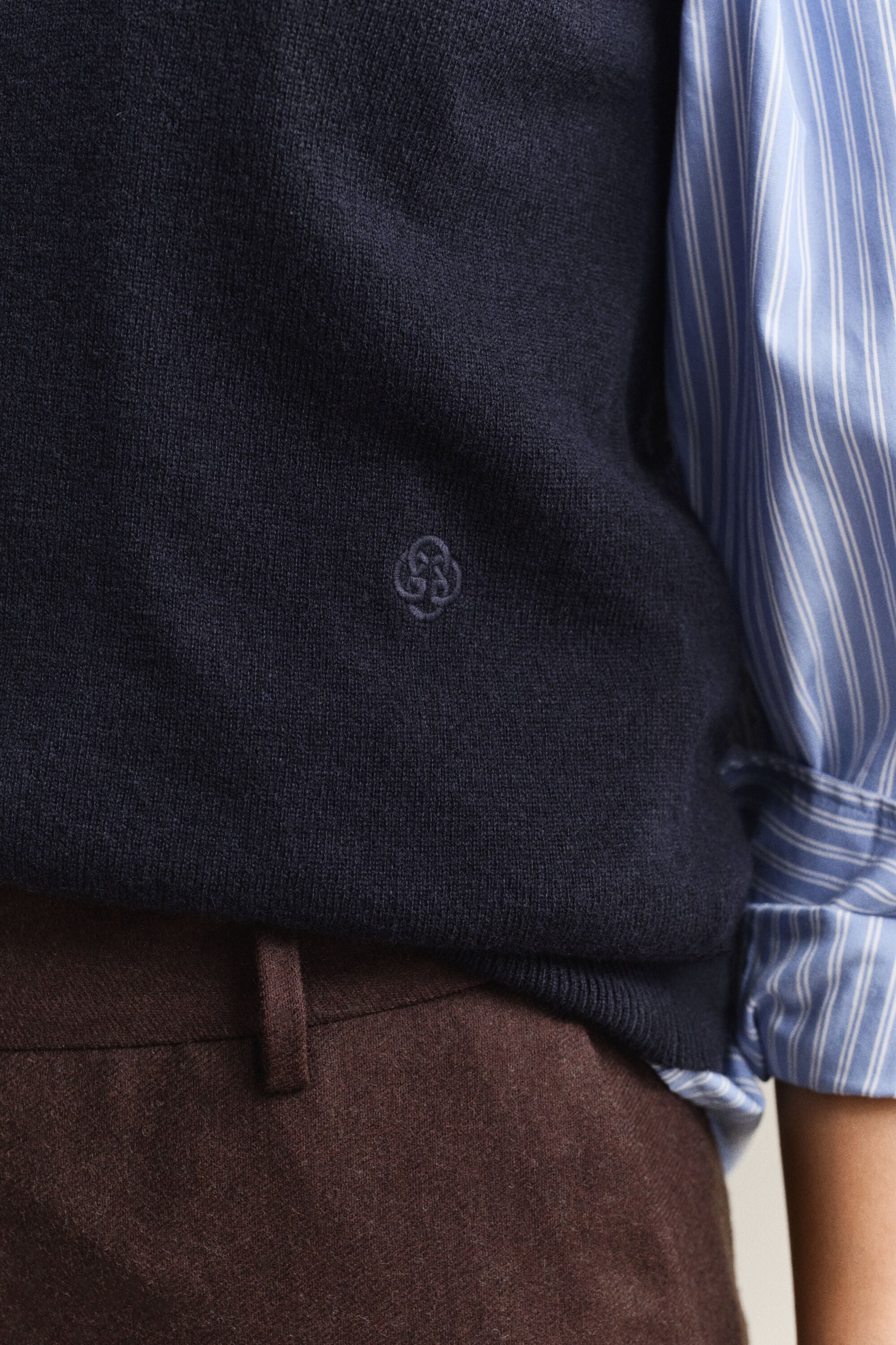 Pull sans manches en laine tricotée