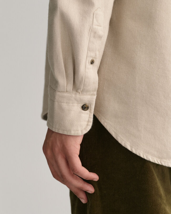 Chemise regular fit en flanelle &agrave; chevrons