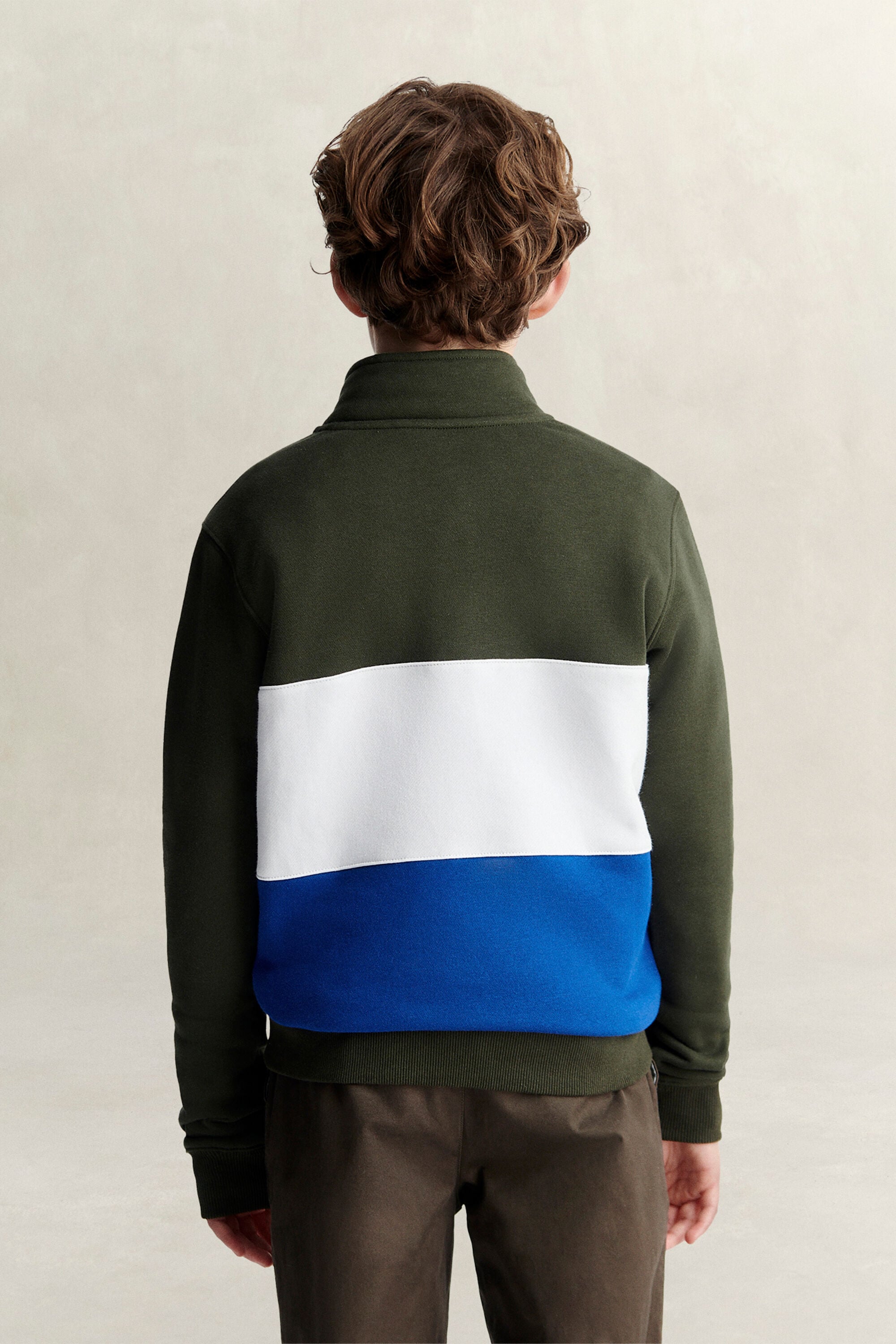 Sweat-shirt à demi-zip en colour-block Ado Garçon