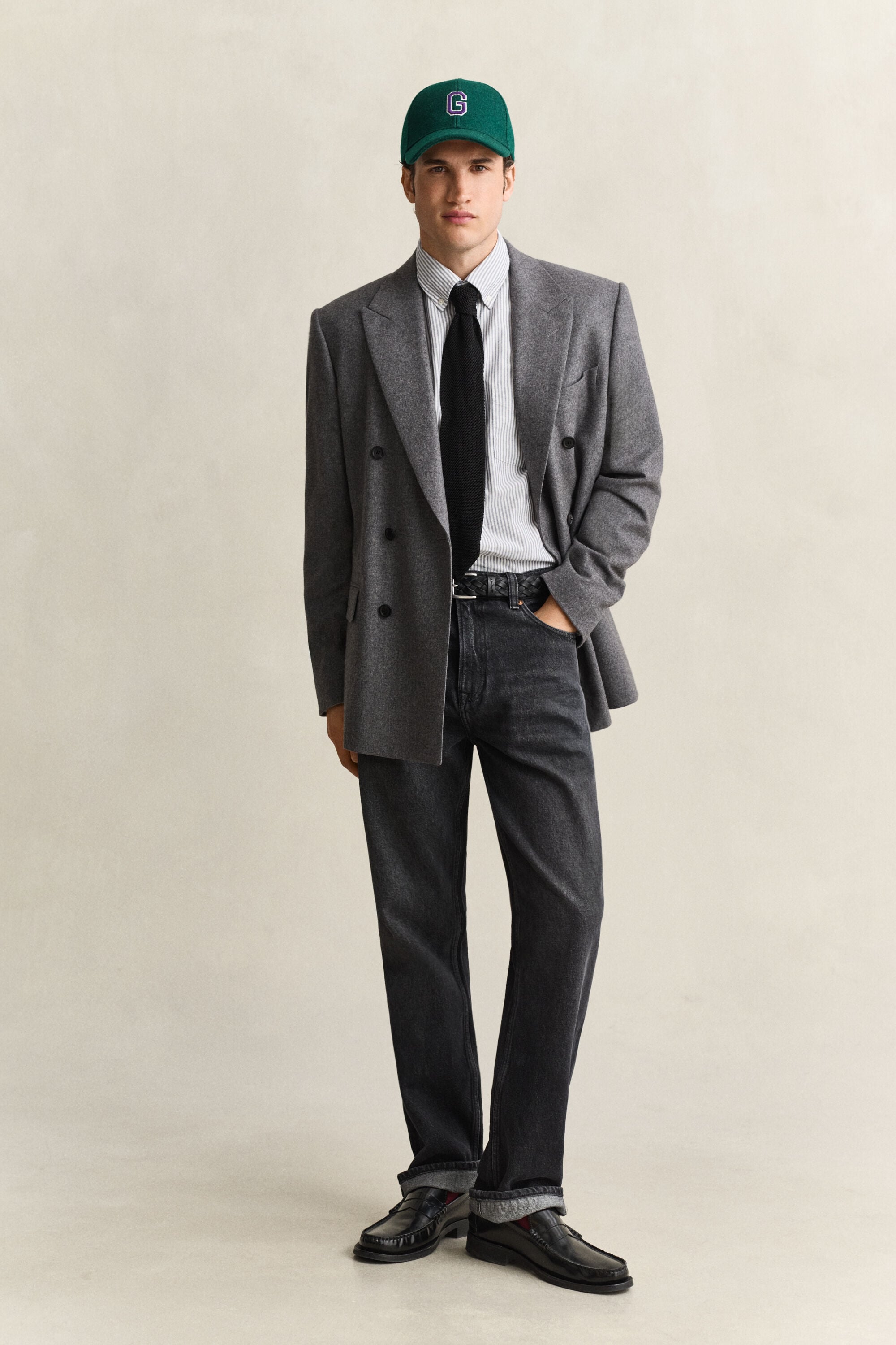 Chemise en coton Oxford regular classique à rayures