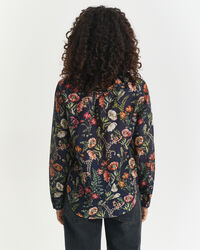 Chemise coupe regular en coton et soie à imprimé floral