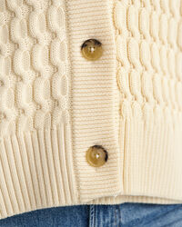 Cardigan col V en coton Textured