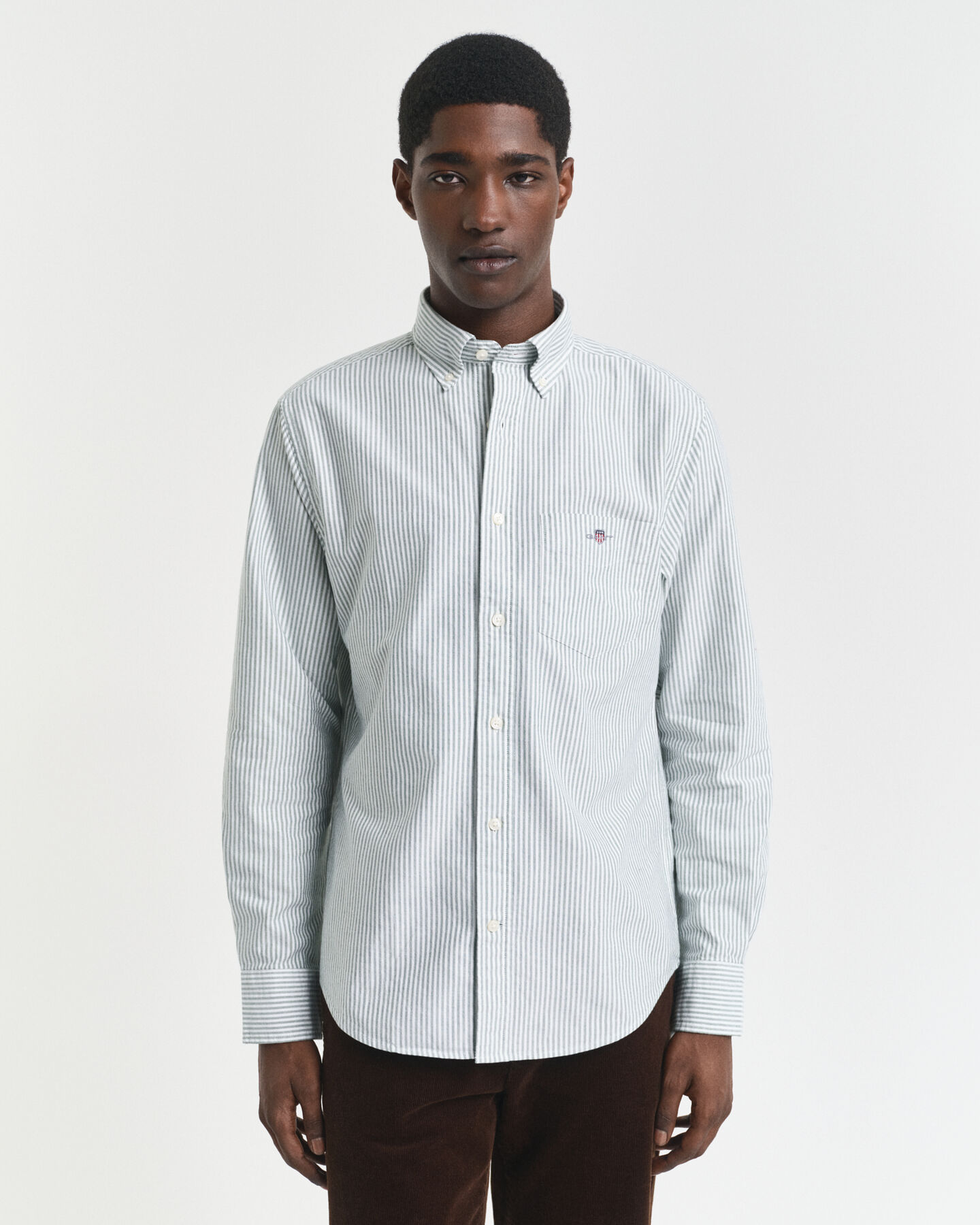 Chemise coupe regular en coton Oxford classique à rayures Banker