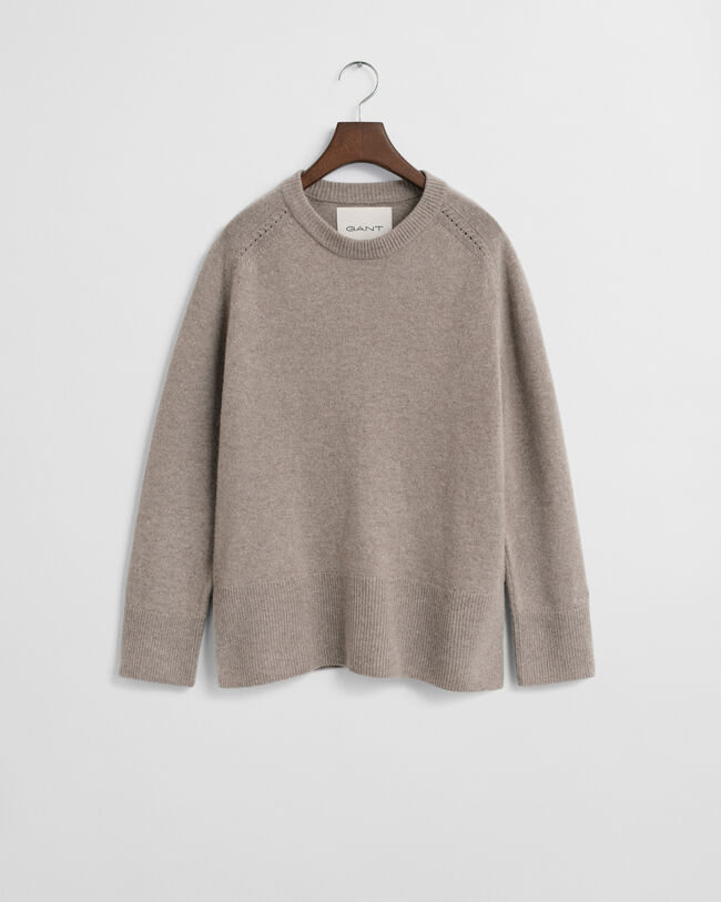 Pull col rond en laine et cachemire doux