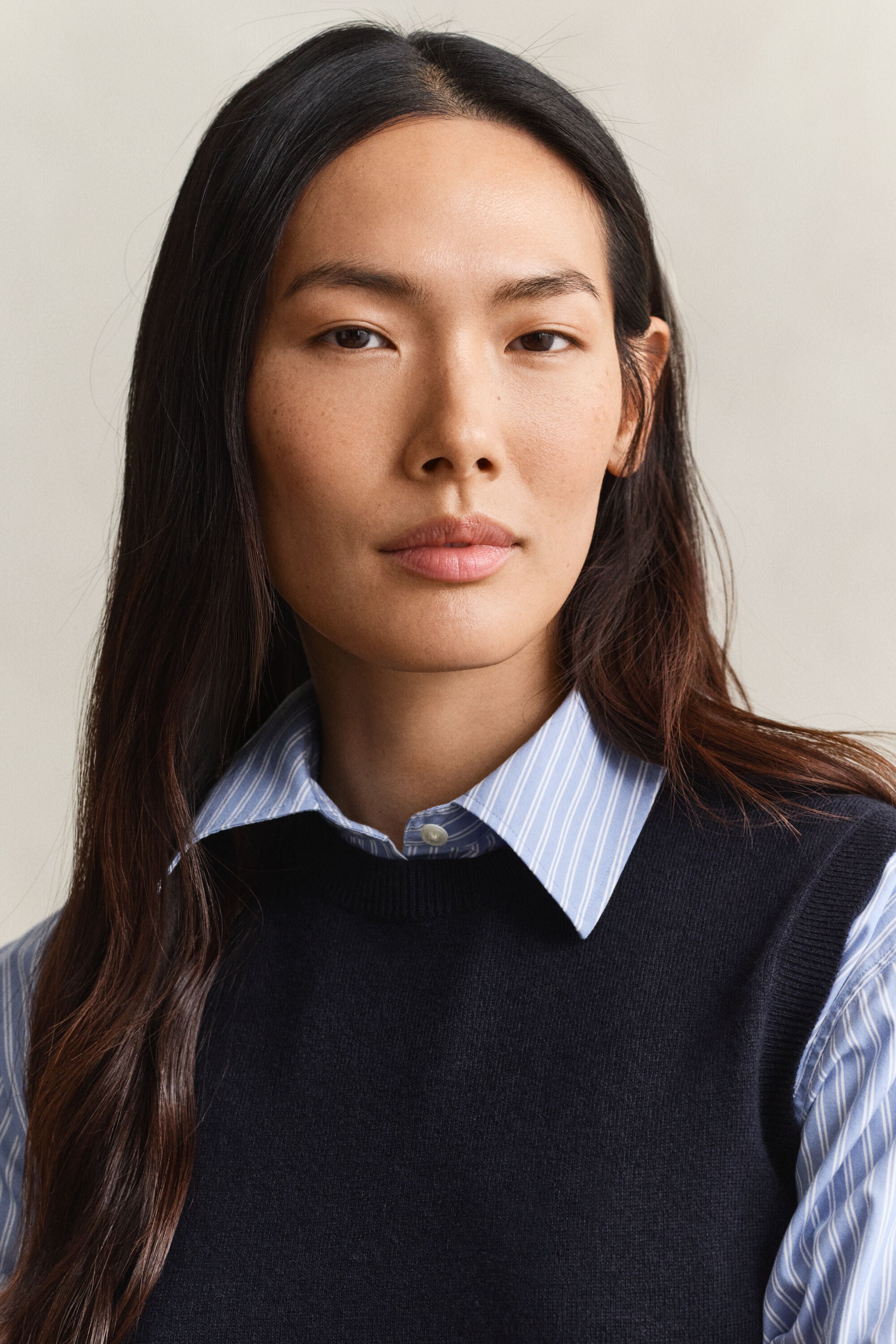 Pull sans manches en laine tricotée