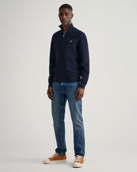 Pull en coton à demi-zip Texture