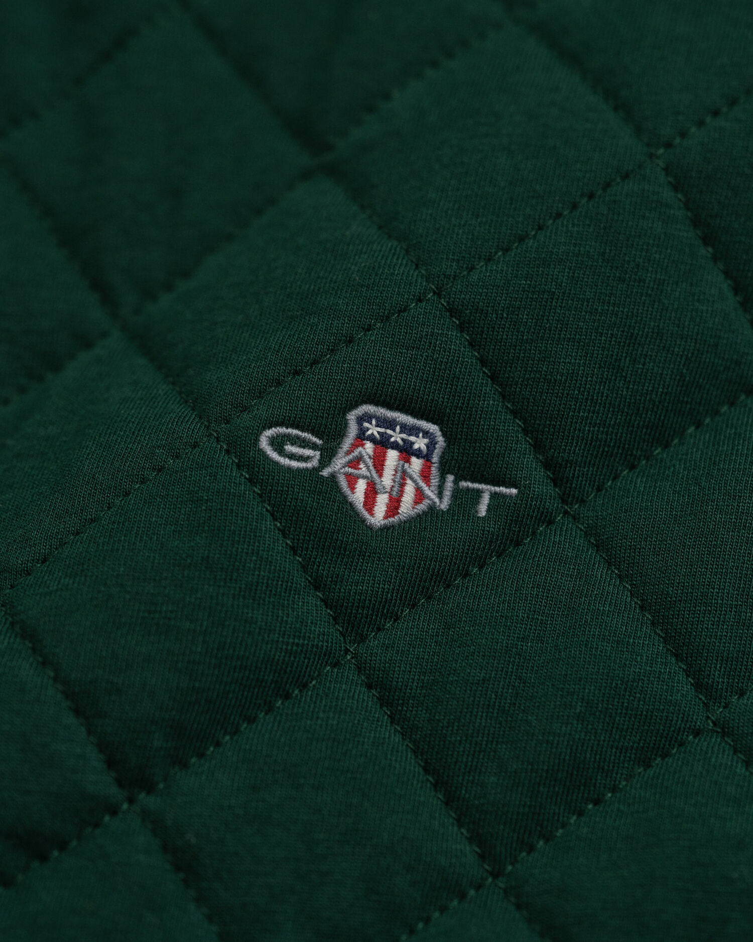 Sweat-shirt zippé matelassé avec col en velours côtelé