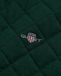 Sweat-shirt zippé matelassé avec col en velours côtelé