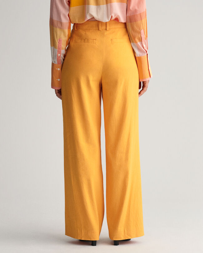 Pantalon habill&eacute; relaxed fit en lin stretch