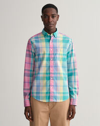 Chemise regular fit &agrave; carreaux madras color&eacute;s