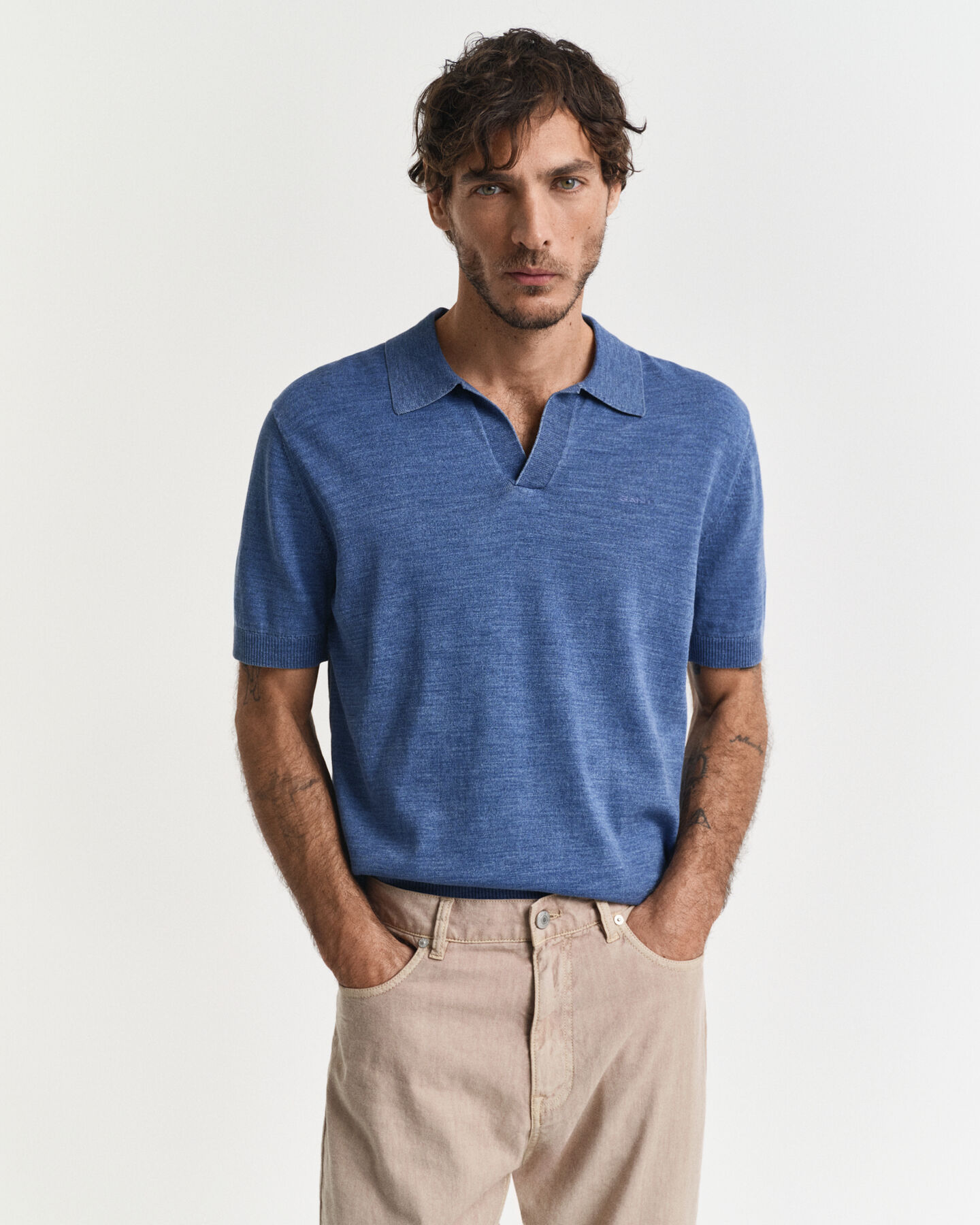 Pull façon polo à manches courtes Sunfaded