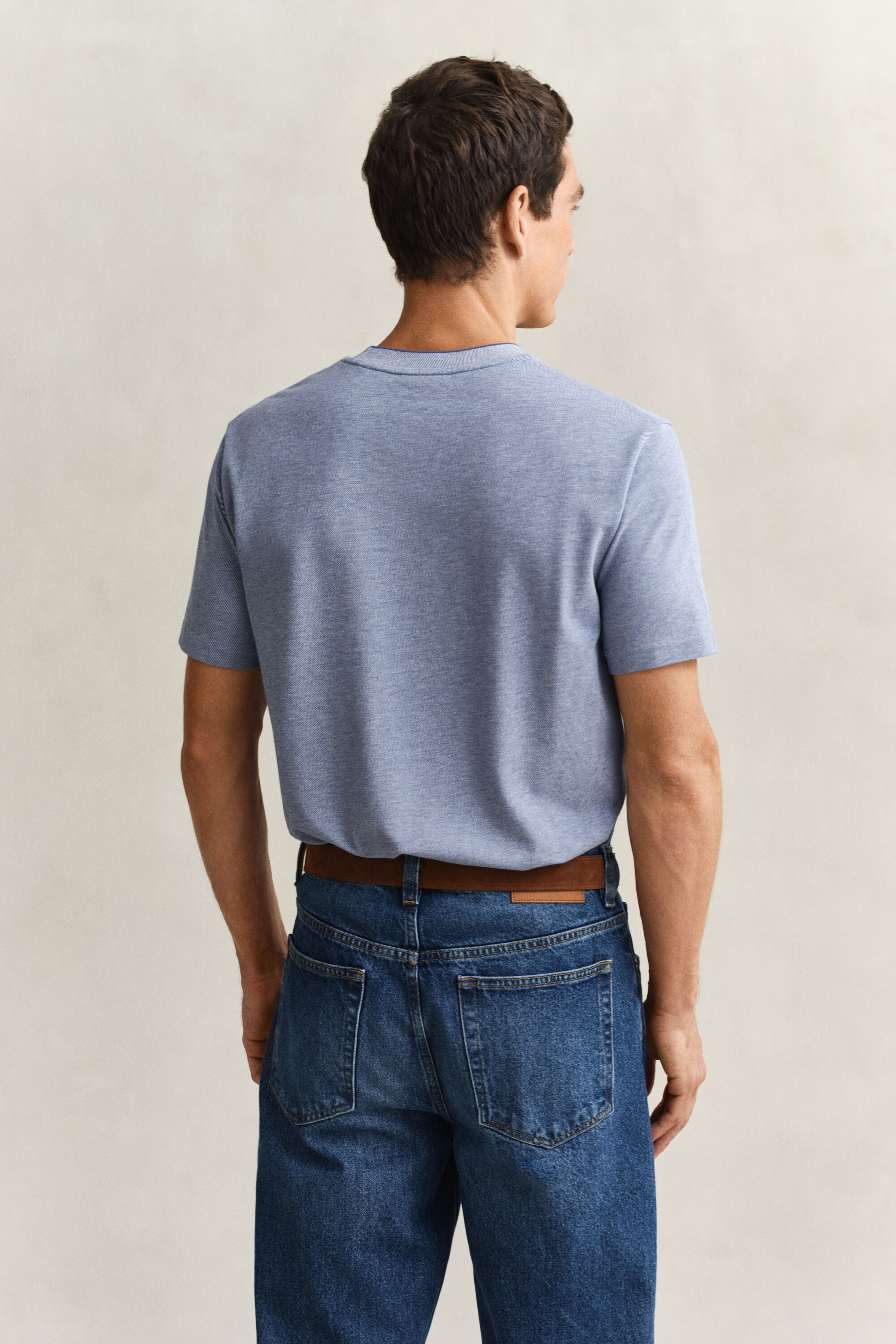 T-shirt bicolore en coton piqué