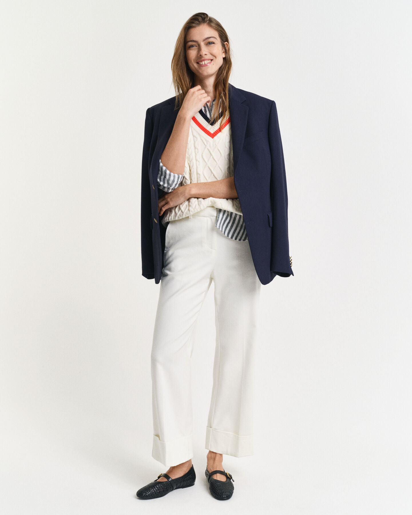 Pantalon à revers avec plis