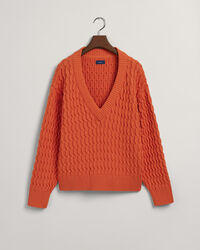 Pull col V en coton Textured