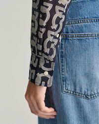 Chemise relaxed fit en coton et soie G Patterned