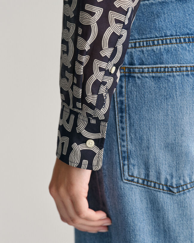 Chemise relaxed fit en coton et soie G Patterned