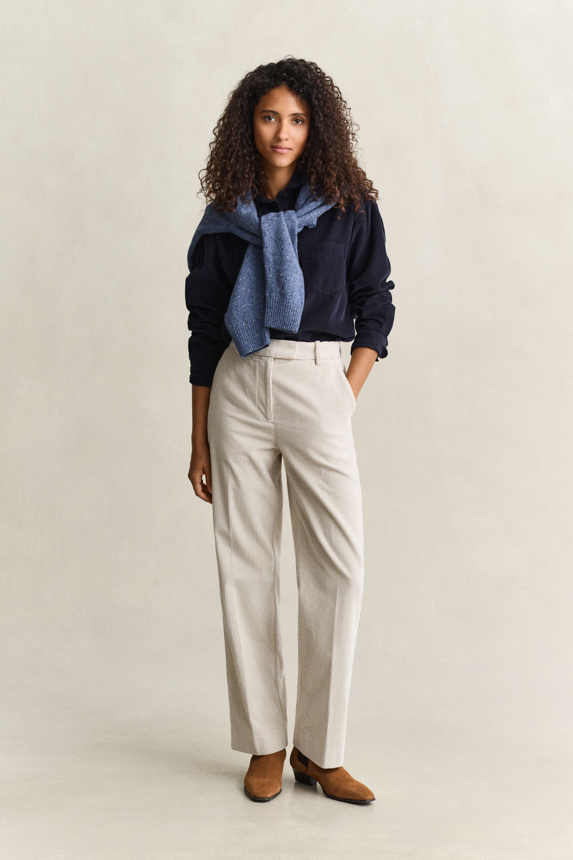 Pantalon habillé en velours côtelé